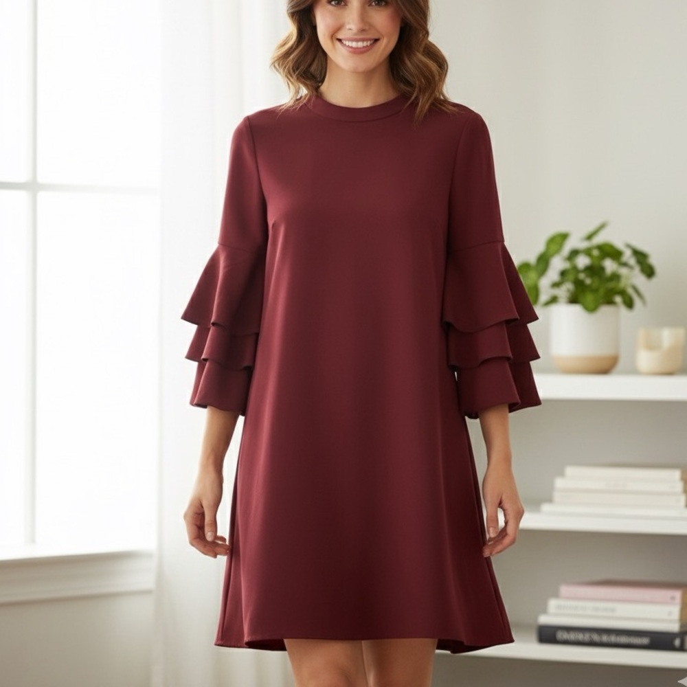 Laundry By Shell Segal Burgundy Dress